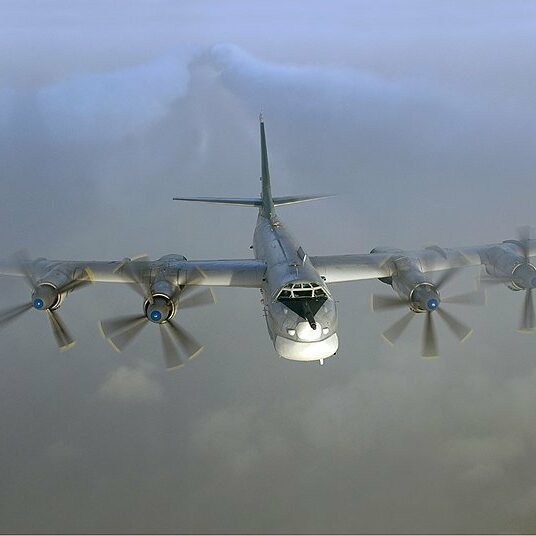 Ту-95 (проект «95», изделие «В», по кодификации НАТО: Bear – «Медведь») – советский и российский турбовинтовой стратегический бомбардировщик-ракетоносец, самый скоростной в мире самолёт с винтовыми двигателями