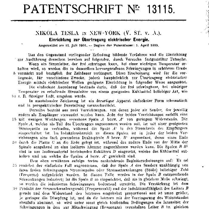 Никола Тесла получил более 300 патентов