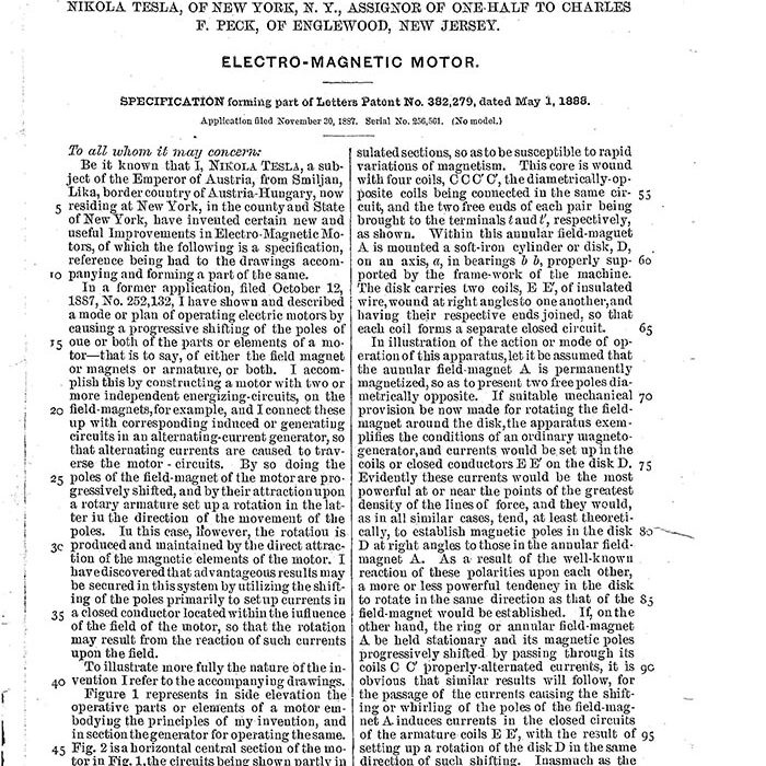 Никола Тесла получил более 300 патентов