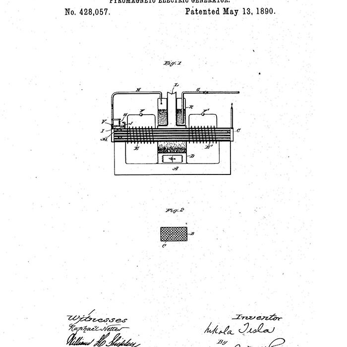 Никола Тесла получил более 300 патентов