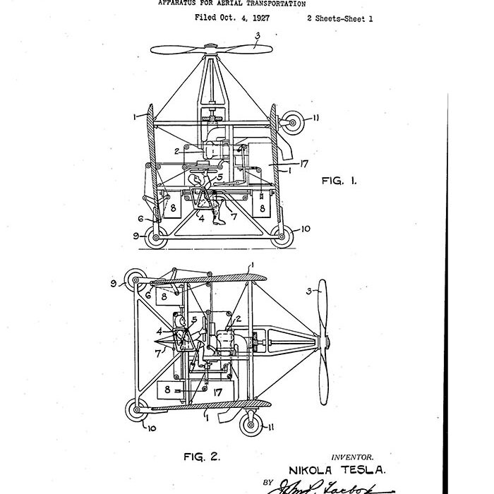 Никола Тесла получил более 300 патентов
