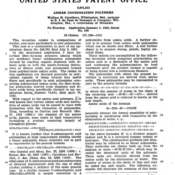 Патент (US2071253)