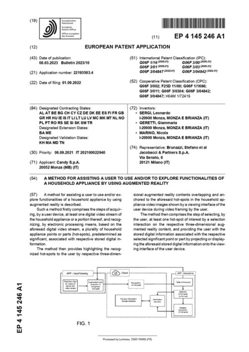 Патент EP 4145246 A1