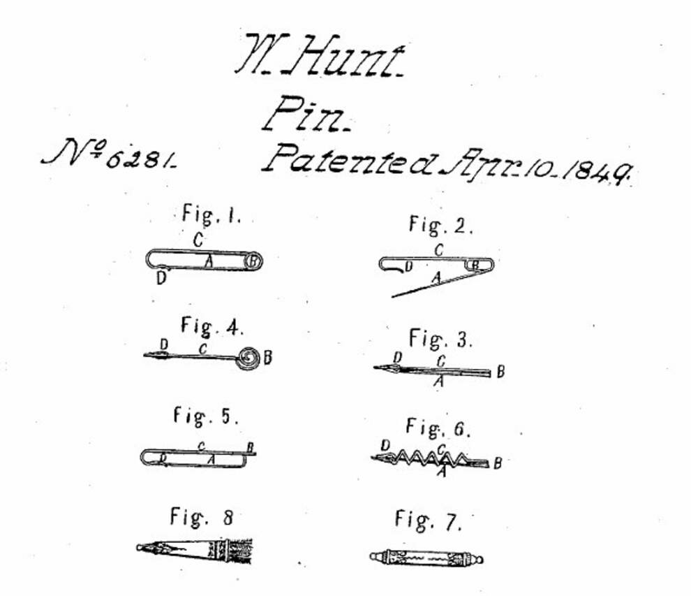 Патент на английскую булавку