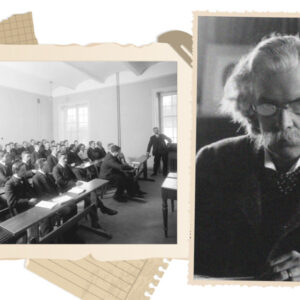 Лекция в Стокгольмском университете и портрет Магнуса Миттаг-Леффлера