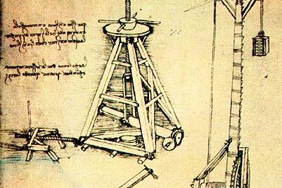 Эскиз подъемного крана Леонардо да Винчи